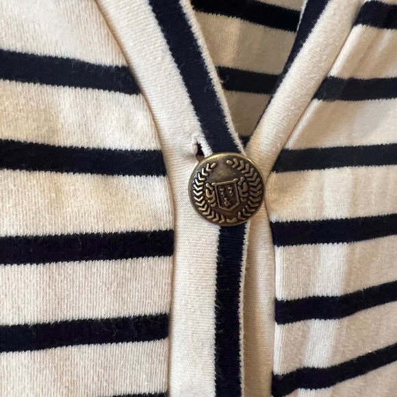 Mango striped nautical v neck cardigan in black and off-white, sz SMALL - Picture 7 of 8